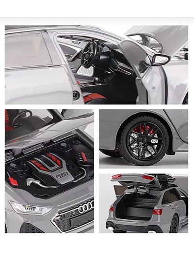 Che-zhı 1:24 Audi Rs6 Metal Nardo Gri Sesli Işıklı Model Araba