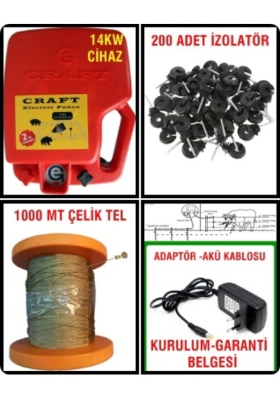 14 Kw Elektrikli Çit Makinası Takımı Çelik Telli 10 Dönüm İçin