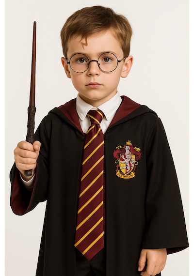 Kg Harry Potter Premium Kostüm Seti Cübbe Asa Gözlük Seti Gryffindor Slytherin Hufflepuff Kırmızı