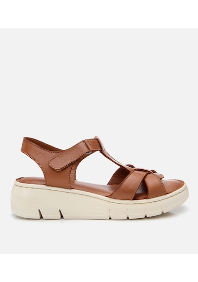 Hotiç Kadın Deri Taba Ayarlanabilir Comfort Sandalet 01sah306850a370 Taba-tan Taba