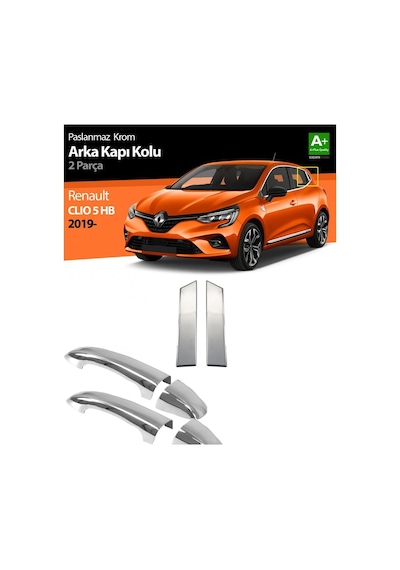 Renault Clio 5 Kapı Kolu Kromu 4 Parça P.çelik