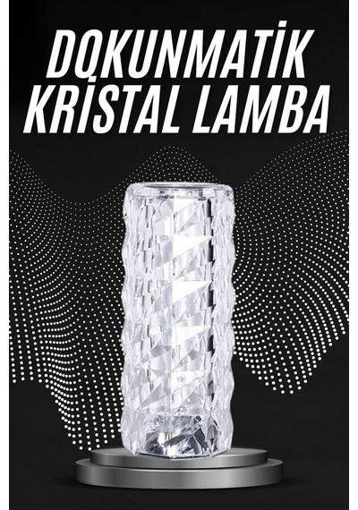 Kristal Lamba Masa Lambası Şarjlı Masa Lambası Dokunmatik Sensör Usb Şarjlı Şeffaf 84161273