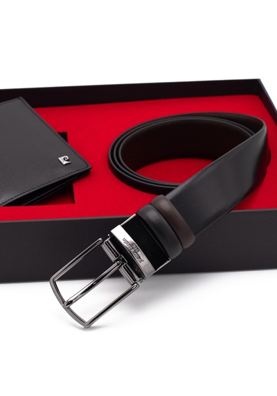 Pierre Cardin Çift Yönlü Deri Kemer & Cüzdan İkili Set Pccift01sk-1135a2c Siyah