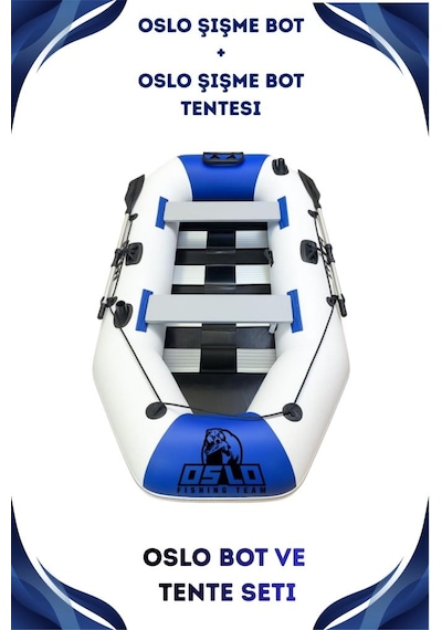 Oslo Fishing Team Mavi Beyaz Şişme Bot Ve Tente Seti
