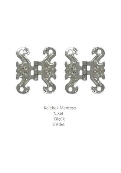 Nikel Dekoratif Kelebek Menteşe Küçük 2 Adet 4,2cm X 3,5cm