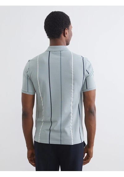 Lc Waikiki Yeşil Polo Yaka Çizgili Pike Erkek Tişört