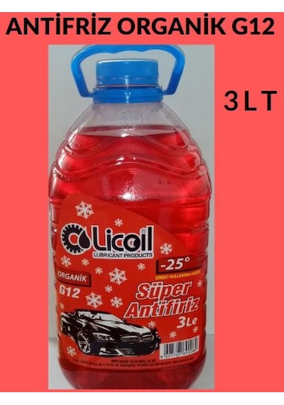 Licoil G12 Kırmızı Antifriz 3 Litre -25 Derece Pet N11.335