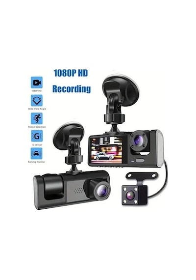 Black Box Traffic Recorder 3 Kameralı Araç Kamerası Geri Görüş Destekli Gece Görüşlü