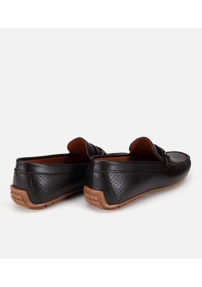 Hotiç Erkek Deri Kahverengi Tokalı Günlük Loafer