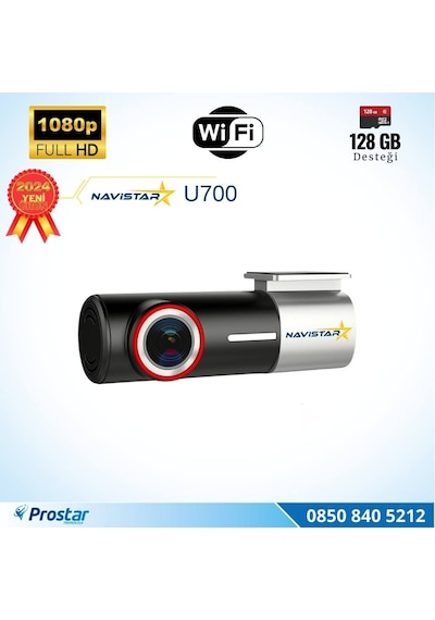 U700 Wifi 1080p 170 Geniş Açı Gece Görüşlü 128 Gb Destekli Akıllı Araç İçi Kamera