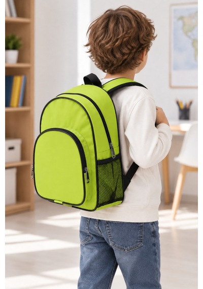 Bags Prime Neon Yeşil Çok Bölmeli Günlük Okul Ve Sırt Çantası - Yeşil