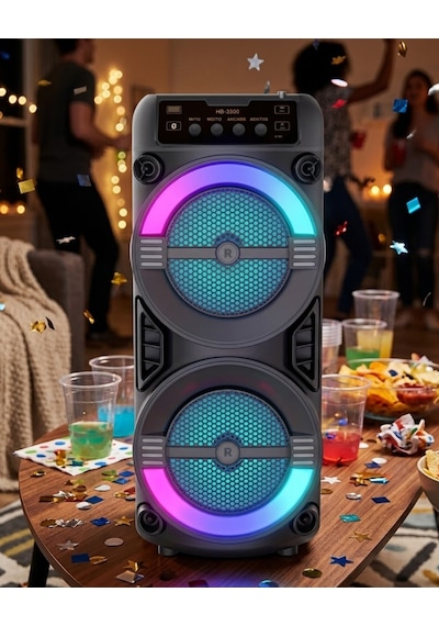 Led Işıklı Kablosuz Bluetooth Hoparlör Usb Tf Kart Destekli - Lisinya