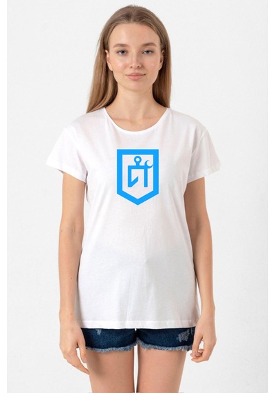 Idil Ural Tamga Beyaz Kadın Bisikletyaka Tshirt Beyaz