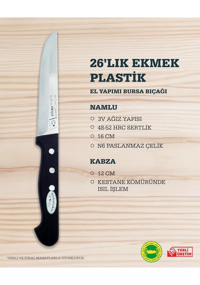Mithat Şakir 26'lık Ekmek Ve Salata Bıçağı Plastik Saplı