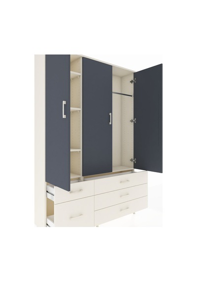 Arges Dolap 5 Raflı 5 Çekmeceli Tek Askılı 132x30x195 Aytaşı-antrasit/aytaşı Antrasıt/aytası Arges Dolap 5 Raflı 5 Çekmeceli Tek Askılı 132x30x195 Aytaşı-antrasit/aytaşı Antrasıt/aytası
