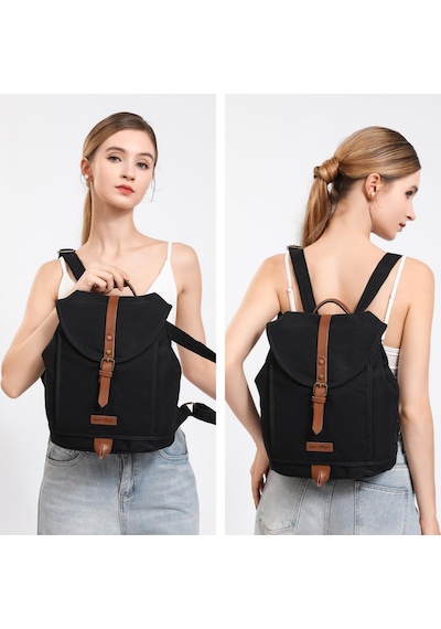 Kanvas Kumaş Kadın Sırt Çantası Smart Bags 1335 Siyah
