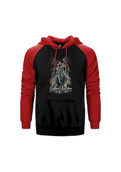 Children Of Bodom Horseman Kırmızı Renk Reglan Kol Kapşonlu Sweatshirt Kırmızı