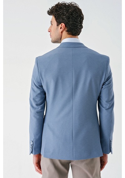 İmza Örme Mono Yaka Çift Yırtmaç Likralı 6 Drop Slim Fit Dar Kesim Klasik Ceket 1002240138 - Açık Mavi İmza Örme Mono Yaka Çift Yırtmaç Likralı 6 Drop Slim Fit Dar Kesim Klasik Ceket 1002240138 - Açık Mavi