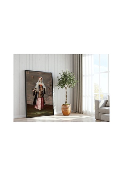Osmanlı Vanmour Mikonos Adasından Bir Kadın Çerçevesiz Poster 21x30 Cm A4 Tablo Osmanlı Türk Resmi