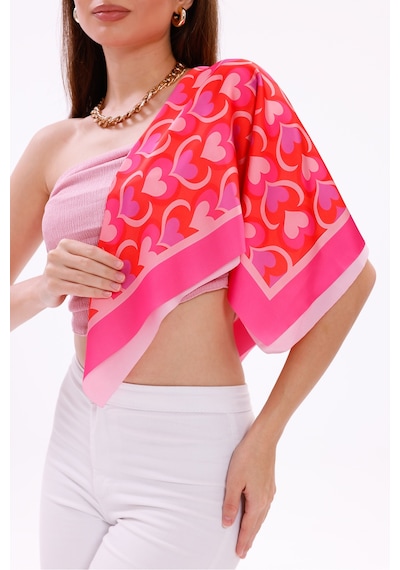 Tarzını Seç Aşk Kalpleri Model Fular Bandana Şal Estascarf 70x70 Cm