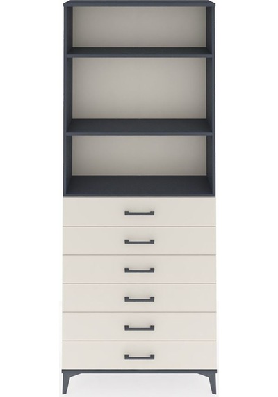 Arges Dolap 3 Raflı 6 Çekmeceli 88x30x221 Antrasit-aytaşı Antrasit