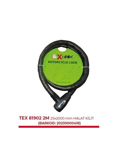 Xbyc 81902 2 Metre 25 2000 Mm Halat Kilit Anahtarlı Yüksek Güvenlikli Motosiklet Kilidi