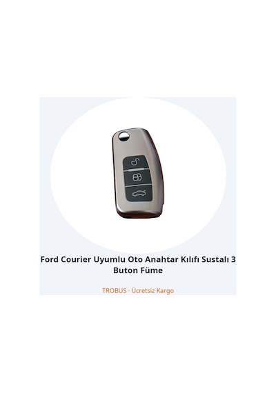 Trobus Ford Courier Uyumlu Oto Anahtar Kılıfı Katlanır 3 Buton Füme