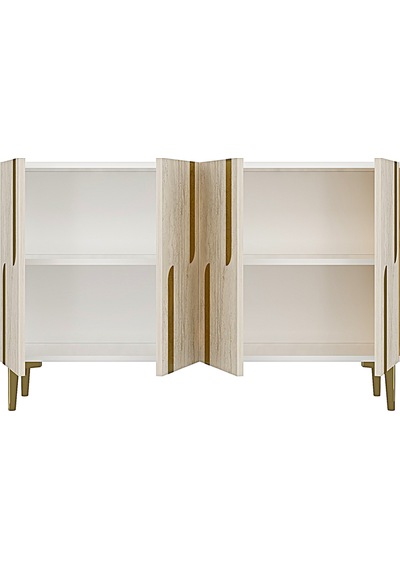 Ka1231btg Nota Konsol Ve Tv Sehpası Beyaz-traverten-gold 120cm