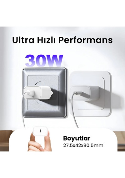 Bix Bxpd32 30w İphone & Android Uyumlu Usb-c Pd 3.0 Akım Korumalı Hızlı Şarj Adaptörü