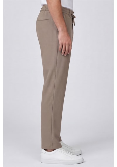Sabri Özel Erkek Kahverengi Normal Kesim Regular Fit Pamuklu Armürlü Bel Lastikli Jogger Pantolon