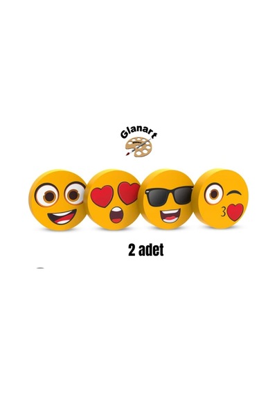 Emojili Yuvarlak Silgi 2 Adet