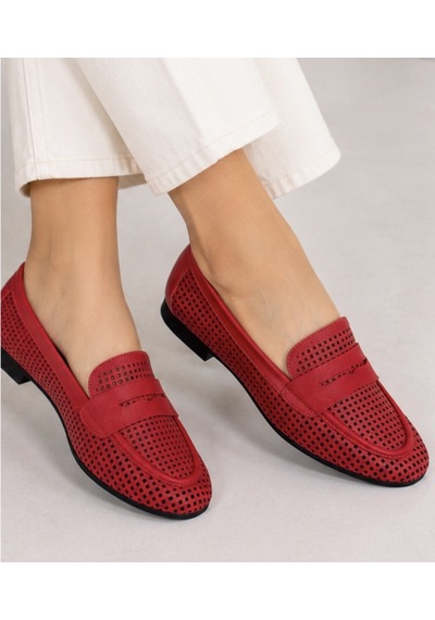 N Napa Shoe Np.22201.kırmızı Deri Babet