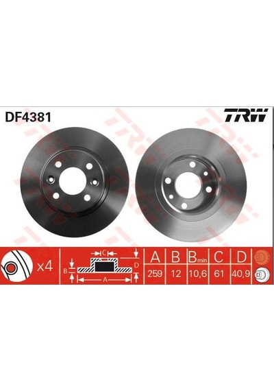 Ferodo Disk Fren Aynası Ön Ddf1502 Logan 259mm Büyük Tip Absli Sandero KNO-FERODO-DDF1502