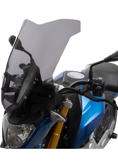 GP Kompozit BMW G 310 R 2018-2019 Uyumlu Ayaklı Ön Tur Camı Şeffaf 48 cm