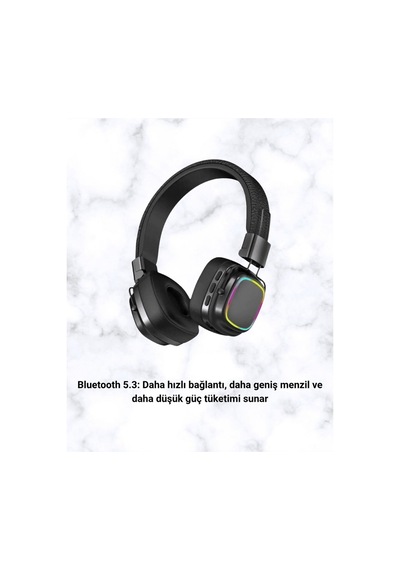 Renkli Işık Efektli Bluetooth 5.3 Müzik Kulaklığı Yeni Nesil - Hs08377040-2839 Renkli