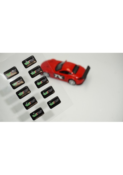 Skoda VRS Logo 3D Cam Açma Torpido Konsol Ayna Çıkartma Seti