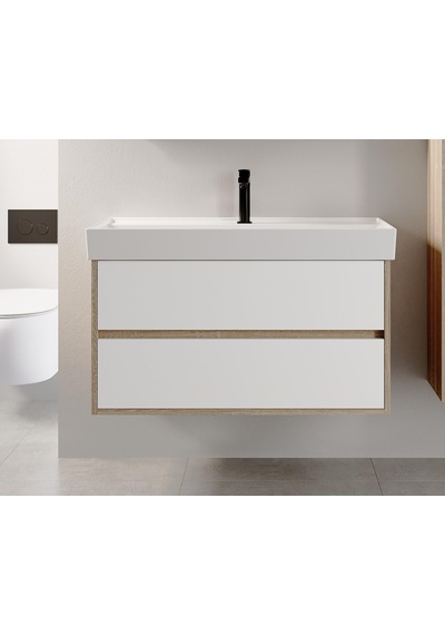 Denko Forever 100 Cm Beyaz Banyo Dolabı Takımı Antrasit Denko Forever 100 Cm Beyaz Banyo Dolabı Takımı Antrasit