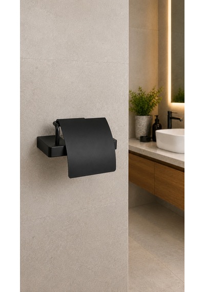 Flat Kapaklı Tuvalet Kağıtlığı Ba1019 010 Al6 Siyah