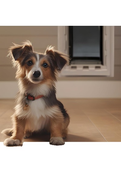 Ideal Pet Products Duvar Girişi Evcil Hayvan Kapısı Çift Kapağı, Duvarlar İçin, Dahili Teleskopik Tünel Ve Kilit