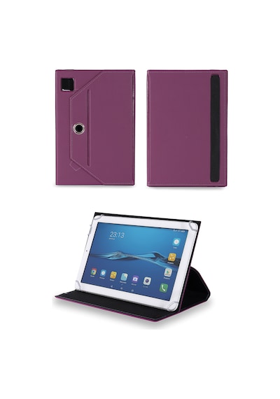 Velvoria Samsung Galaxy Tab A 2016 With S Pen 10.1" Tablet Uyumlu Standlı Üniversal Kapaklı Mor Tablet Kılıfı