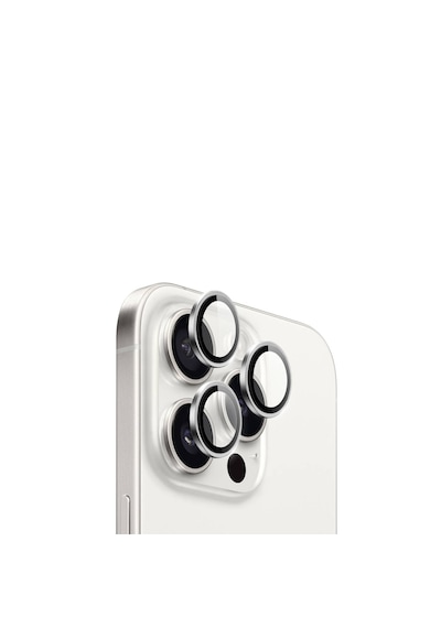 Apple Uyumlu iPhone 16 Pro/16 Pro Max Lens Koruyucu Halka Set - Al8114 Gümüş