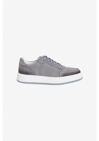 Ac&co Erkek Grı %100 Nubuk Esnek Rahat Taban Sneaker Ayakkabı Gri