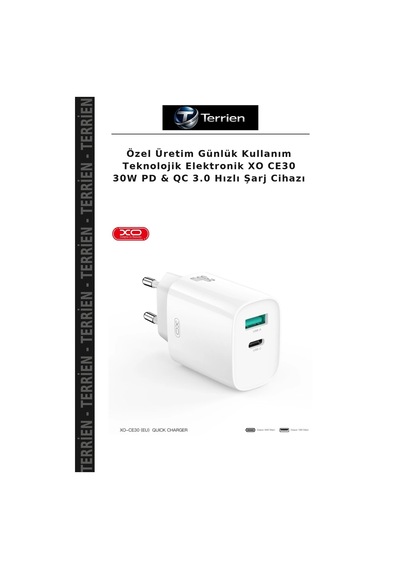 Özel Üretim Günlük Kullanım Teknolojik Elektronik Xo Ce30 30w Pd & Qc 3.0 Hızlı Şarj Cihazı