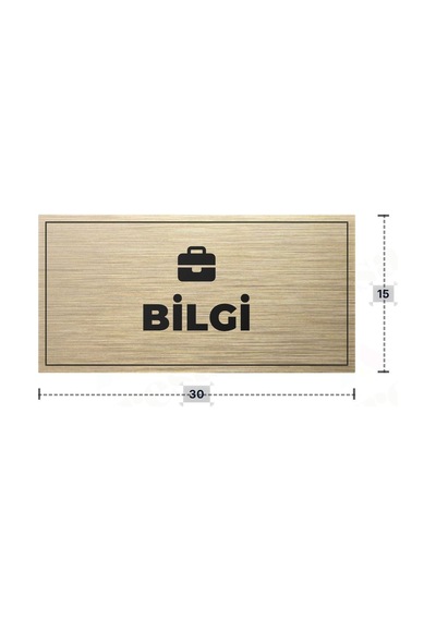 Bilgi Yazılı - Metal - Gold Renk - Kapı İsimliği - 30x15 Cm Bilgi Yazılı - Metal - Gold Renk - Kapı İsimliği - 30x15 Cm