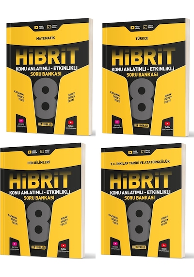 Hız Lgs 2025 8. Sınıf Metematik + Türkçe + Fen + İnkılap Hibrit Soru Seti 4 Kitap