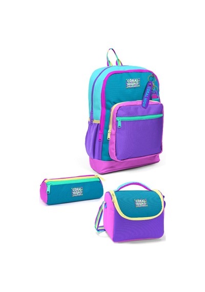 Coral High Kids Pembe Pastel Renkli 3 Lü Okul Çanta Seti Set0123759 Çok Renkli