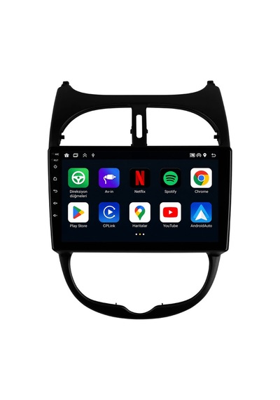 Peugeot 206 1999-2011 Android Multimedya Carplay Android Auto Navigasyon 10gb Ram 256gb Pro 9"
