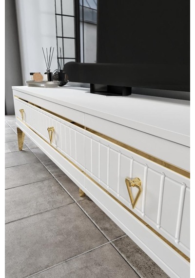 180 CM KLAS MDF MEBRAN KAPAK BEYAZ GOLD