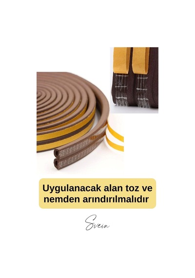 Kalın Kauçuk 2x50 100 Mt Ekstra Uzun Kahve Kapı Pencere Fitili Soğuk Koruyucu Geçirmez İzolasyon Diğer