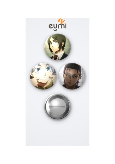 Attack On Titan Titana Saldırı Animesi Eren Yeager Anime 3'lü Metal Rozet Seti 58mm İğneli Buton Çanta Yaka Rozeti Çok Renkli
